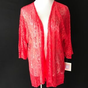 LuLaRoe Coral Floral Lace Lindsay